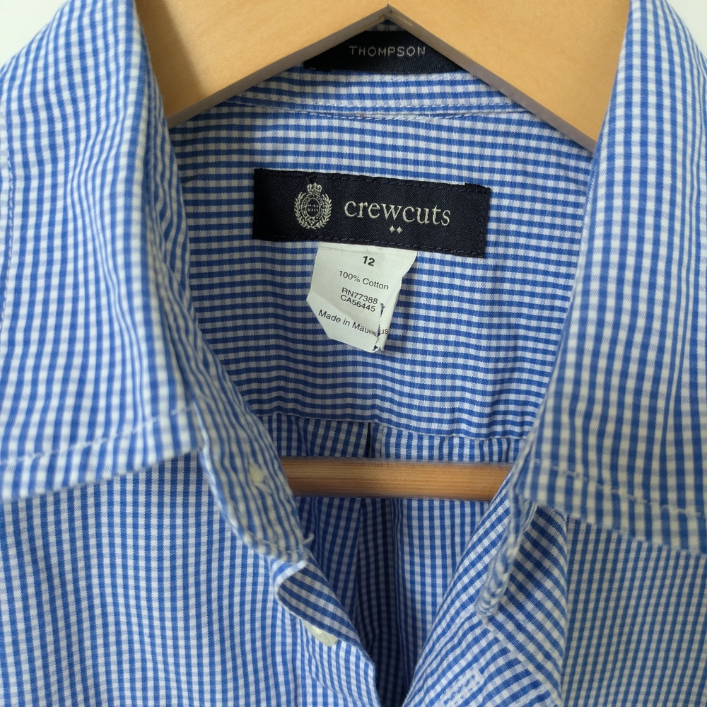 Crewcuts Blue Checkered Kids Button Down Shirt